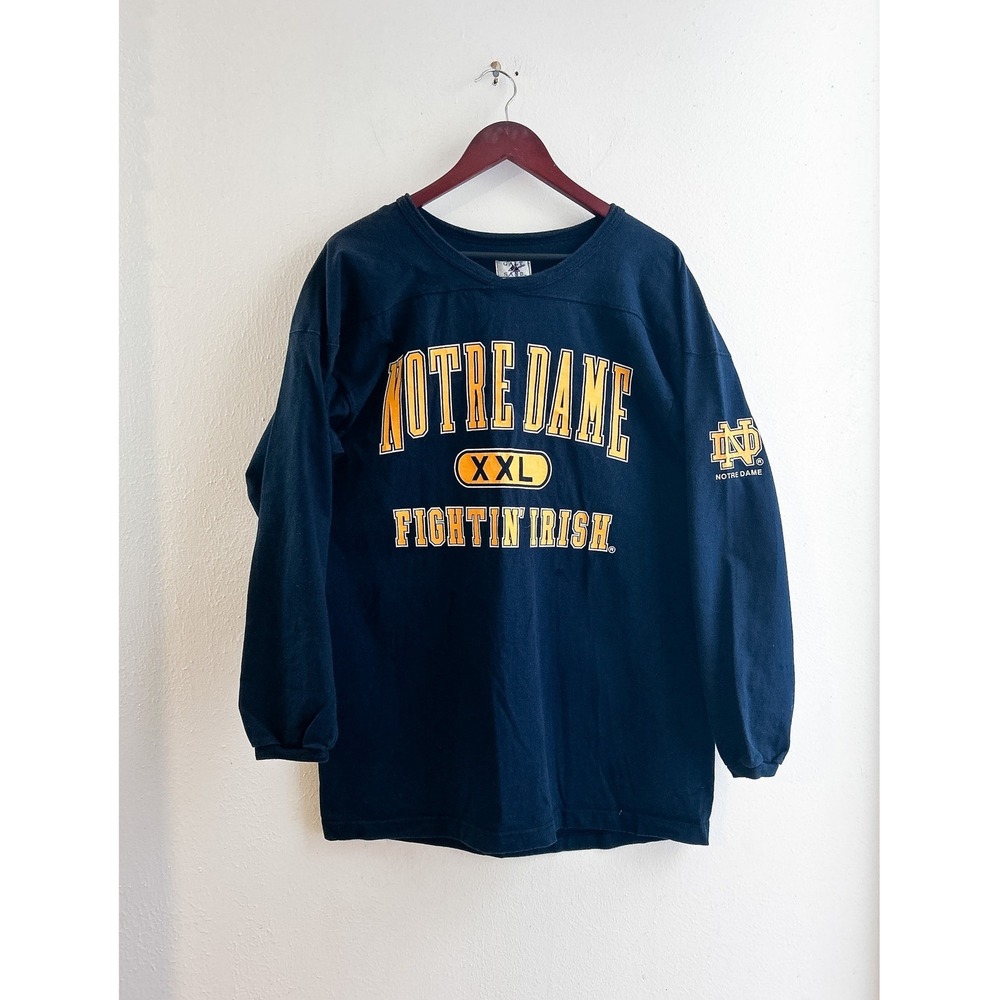 Vintage Galt Sand XXL Notre Dame Fightin Irish Long Sleeve Lou Holtz‎ Era Jersey